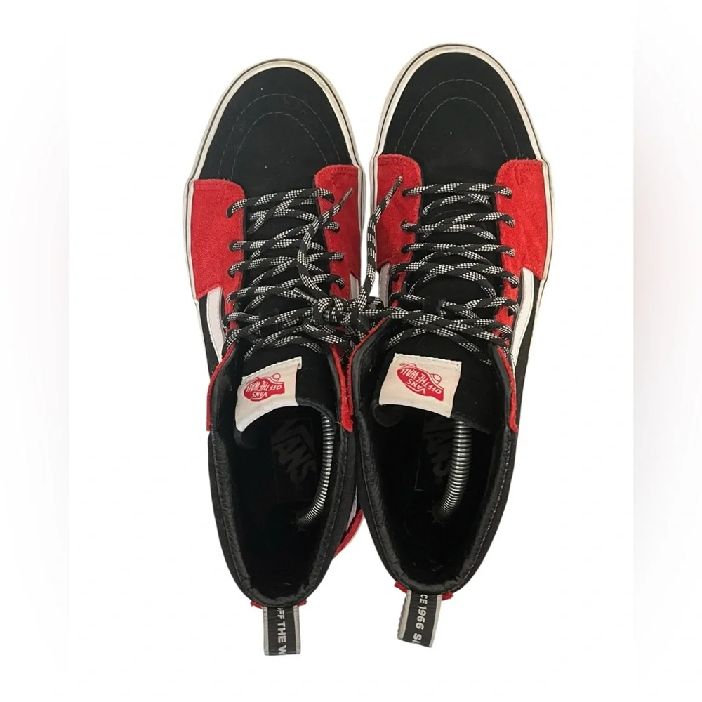 VANS | SK8-HI Red Black White‎ Off the Wall Since 1966 Script Men's Shoes 10.5